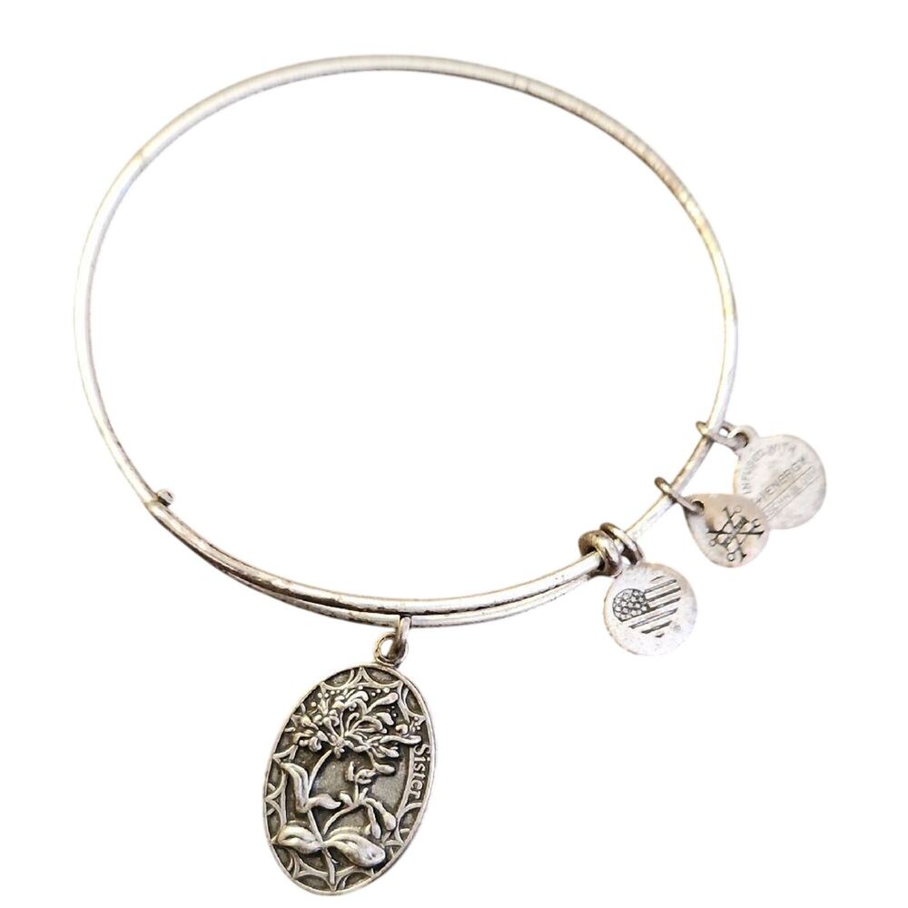 Alex and Ani Silver Sister forever Charm Bracelet
